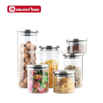 Glass Storage Jar with Stainless Steel Lid